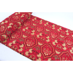 Turkish Upholstery Fabric by the Yard and Meter | Red Carnation Pattern Jacquard Fabric for Sofa Chair,Curtains Fabric