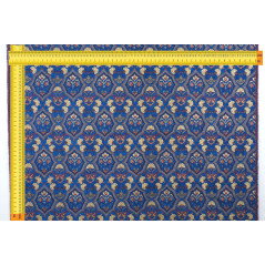 Turkish Upholstery Fabric by the Yard and Meter | Royal Blue Carnation Pattern Jacquard Fabric for Sofa Chair,Curtains Fabric