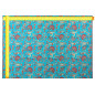 Turkish Upholstery Fabric by the Yard and Meter | Turquoise Blue Caucasus Carnation Pattern Jacquard Fabric for Sofa Chair