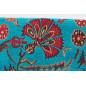 Turkish Upholstery Fabric by the Yard and Meter | Turquoise Blue Caucasus Carnation Pattern Jacquard Fabric for Sofa Chair