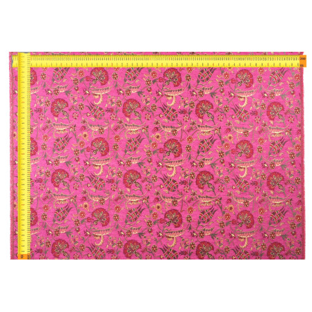 Upholstery Fabric, Chenille Fabric, Turkish Mazenda Pink Carnation Pattern Fabric, Turkish Fabric By the Yards, Jacquard Fabric