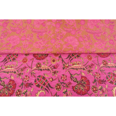 Turkish Upholstery Fabric by the Yard and Meter | Mazenda Pink Caucasus Carnation Pattern Jacquard Fabric for Sofa Chair,Curtain