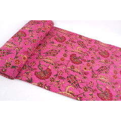 Turkish Upholstery Fabric by the Yard and Meter | Mazenda Pink Caucasus Carnation Pattern Jacquard Fabric for Sofa Chair,Curtain