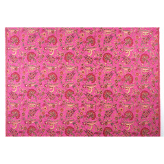 Turkish Upholstery Fabric by the Yard and Meter | Mazenda Pink Caucasus Carnation Pattern Jacquard Fabric for Sofa Chair,Curtain