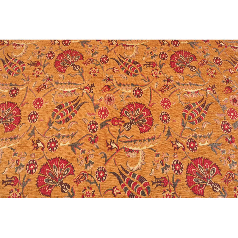 Turkish Upholstery Fabric by the Yard and Meter | Mustard Caucasus Carnation Pattern Jacquard Fabric for Sofa Chair,Curtains Turkish Upholstery Fabric by the Yard and Meter | Mustard Caucasus Carnation Pattern Jacquard Fabric for Sofa Chair,Curtains