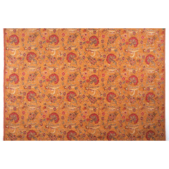 Turkish Upholstery Fabric by the Yard and Meter | Mustard Caucasus Carnation Pattern Jacquard Fabric for Sofa Chair,Curtains