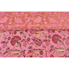 Turkish Upholstery Fabric by the Yard and Meter | Pale Pink Caucasus Carnation Pattern Jacquard Fabric for Sofa Chair,Curtains
