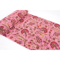 Turkish Upholstery Fabric by the Yard and Meter | Pale Pink Caucasus Carnation Pattern Jacquard Fabric for Sofa Chair,Curtains