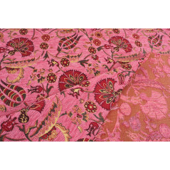 Turkish Upholstery Fabric by the Yard and Meter | Pale Pink Caucasus Carnation Pattern Jacquard Fabric for Sofa Chair,Curtains
