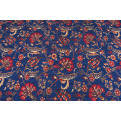 Upholstery Fabric, Chenille Fabric, Turkish Dark Navy Blue Carnation Pattern Fabric, Turkish Fabric By the Yard, Jacquard Fabric