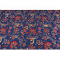 Turkish Upholstery Fabric by the Yard and Meter | Dark Navy Blue Caucasus Carnation Pattern Jacquard Fabric for Sofa Chair Turkish Upholstery Fabric by the Yard and Meter | Dark Navy Blue Caucasus Carnation Pattern Jacquard Fabric for Sofa Chair