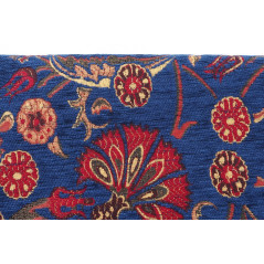 Turkish Upholstery Fabric by the Yard and Meter | Dark Navy Blue Caucasus Carnation Pattern Jacquard Fabric for Sofa Chair