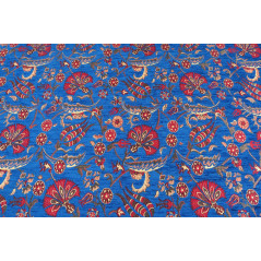 Upholstery Fabric, Turkish Fabric By the Meter, By the Yard, Navy Blue Carnation Pattern Jacquard Chenille Upholstery Fabric