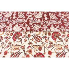 Turkish Upholstery Fabric by the Yard and Meter | Beige Caucasus Carnation Pattern Jacquard Fabric for Sofa Chair,Curtain Fabric