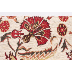 Turkish Upholstery Fabric by the Yard and Meter | Beige Caucasus Carnation Pattern Jacquard Fabric for Sofa Chair,Curtain Fabric