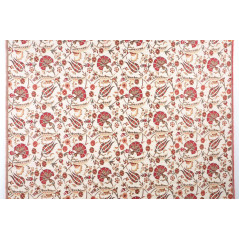 Turkish Upholstery Fabric by the Yard and Meter | Beige Caucasus Carnation Pattern Jacquard Fabric for Sofa Chair,Curtain Fabric