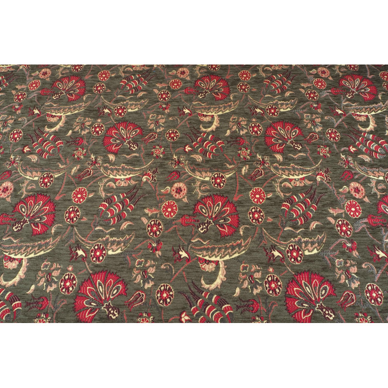 Turkish Upholstery Fabric by the Yard and Meter | Moss Green Caucasus Carnation Pattern Jacquard Fabric for Sofa Chair,Curtains Turkish Upholstery Fabric by the Yard and Meter | Moss Green Caucasus Carnation Pattern Jacquard Fabric for Sofa Chair,Curtains