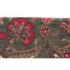 Turkish Upholstery Fabric by the Yard and Meter | Moss Green Caucasus Carnation Pattern Jacquard Fabric for Sofa Chair,Curtains
