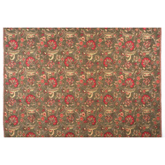 Turkish Upholstery Fabric by the Yard and Meter | Moss Green Caucasus Carnation Pattern Jacquard Fabric for Sofa Chair,Curtains
