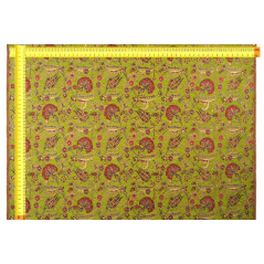 Turkish Upholstery Fabric by the Yard and Meter | Pistachio Green Caucasus Carnation Pattern Jacquard Fabric for Sofa Chair