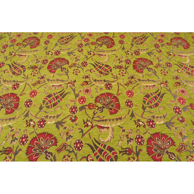 Turkish Upholstery Fabric by the Yard and Meter | Pistachio Green Caucasus Carnation Pattern Jacquard Fabric for Sofa Chair Turkish Upholstery Fabric by the Yard and Meter | Pistachio Green Caucasus Carnation Pattern Jacquard Fabric for Sofa Chair