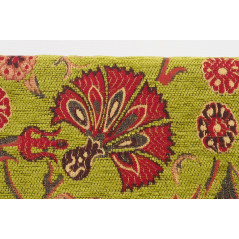 Turkish Upholstery Fabric by the Yard and Meter | Pistachio Green Caucasus Carnation Pattern Jacquard Fabric for Sofa Chair