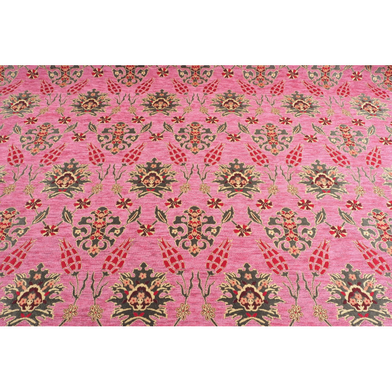 Turkish Upholstery Fabric by the Yard and Meter | Pale Pink Topkapi Palace Tulip Pattern Jacquard Fabric for Sofa Chair,Curtains