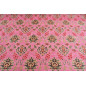 Turkish Upholstery Fabric by the Yard and Meter | Pale Pink Topkapi Palace Tulip Pattern Jacquard Fabric for Sofa Chair,Curtains