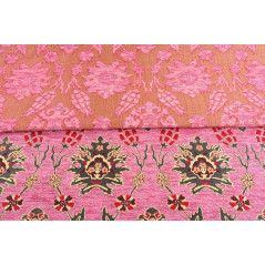 Turkish Upholstery Fabric by the Yard and Meter | Pale Pink Topkapi Palace Tulip Pattern Jacquard Fabric for Sofa Chair,Curtains