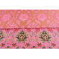 Turkish Upholstery Fabric by the Yard and Meter | Pale Pink Topkapi Palace Tulip Pattern Jacquard Fabric for Sofa Chair,Curtains