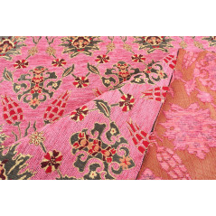 Turkish Upholstery Fabric by the Yard and Meter | Pale Pink Topkapi Palace Tulip Pattern Jacquard Fabric for Sofa Chair,Curtains