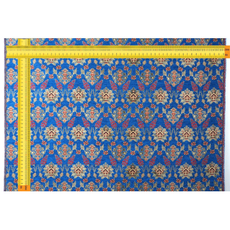 Upholstery Fabric,Turkish Fabric By the Meter, By the Yard, Navy Blue Tulip Pattern Jacquard Chenille Upholstery Fabric