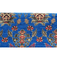 Turkish Upholstery Fabric by the Yard and Meter | Royal Blue Topkapi Palace Tulip Pattern Jacquard Fabric for Sofa Chair,Curtain