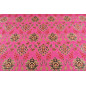 Turkish Upholstery Fabric by the Yard and Meter | Mazenda Pink Topkapi Palace Tulip Pattern Jacquard Fabric for Sofa Chair
