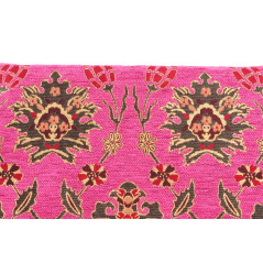 Turkish Upholstery Fabric by the Yard and Meter | Mazenda Pink Topkapi Palace Tulip Pattern Jacquard Fabric for Sofa Chair