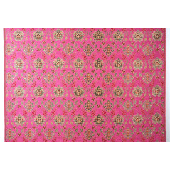 Turkish Upholstery Fabric by the Yard and Meter | Mazenda Pink Topkapi Palace Tulip Pattern Jacquard Fabric for Sofa Chair