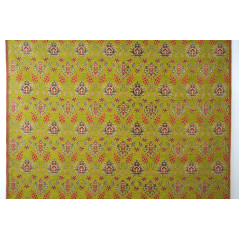 Turkish Upholstery Fabric by the Yard and Meter | Pistachio Green Topkapi Palace Tulip Pattern Jacquard Fabric for Sofa Chair