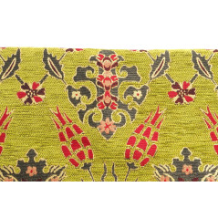 Turkish Upholstery Fabric by the Yard and Meter | Pistachio Green Topkapi Palace Tulip Pattern Jacquard Fabric for Sofa Chair