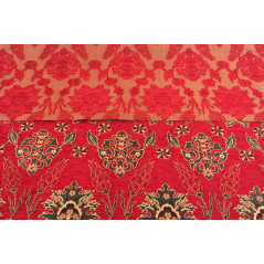 Turkish Upholstery Fabric by the Yard and Meter | Red Topkapi Palace Tulip Pattern Jacquard Fabric for Sofa Chair,Curtain Fabric
