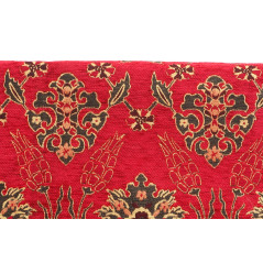 Turkish Upholstery Fabric by the Yard and Meter | Red Topkapi Palace Tulip Pattern Jacquard Fabric for Sofa Chair,Curtain Fabric