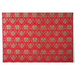 Turkish Upholstery Fabric by the Yard and Meter | Red Topkapi Palace Tulip Pattern Jacquard Fabric for Sofa Chair,Curtain Fabric