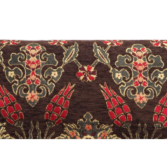 Turkish Upholstery Fabric by the Yard and Meter | Brown Topkapi Palace Tulip Pattern Jacquard Fabric for Sofa Chair,Curtains