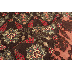 Turkish Upholstery Fabric by the Yard and Meter | Brown Topkapi Palace Tulip Pattern Jacquard Fabric for Sofa Chair,Curtains