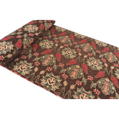 Turkish Upholstery Fabric by the Yard and Meter | Brown Topkapi Palace Tulip Pattern Jacquard Fabric for Sofa Chair,Curtains