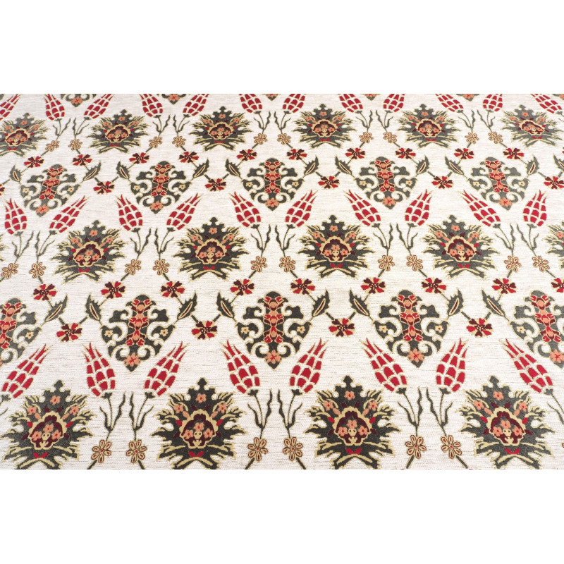 Turkish Upholstery Fabric by the Yard and Meter | Beige Topkapi Palace Tulip Pattern Jacquard Fabric for Sofa Chair,Curtains Turkish Upholstery Fabric by the Yard and Meter | Beige Topkapi Palace Tulip Pattern Jacquard Fabric for Sofa Chair,Curtains