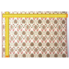 Turkish Upholstery Fabric by the Yard and Meter | Beige Topkapi Palace Tulip Pattern Jacquard Fabric for Sofa Chair,Curtains