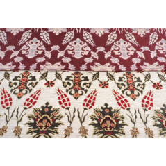 Turkish Upholstery Fabric by the Yard and Meter | Beige Topkapi Palace Tulip Pattern Jacquard Fabric for Sofa Chair,Curtains