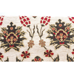Turkish Upholstery Fabric by the Yard and Meter | Beige Topkapi Palace Tulip Pattern Jacquard Fabric for Sofa Chair,Curtains