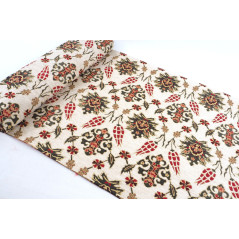Turkish Upholstery Fabric by the Yard and Meter | Beige Topkapi Palace Tulip Pattern Jacquard Fabric for Sofa Chair,Curtains