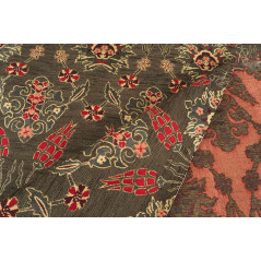Turkish Upholstery Fabric by the Yard and Meter | Moss Green Topkapi Palace Tulip Pattern Jacquard Fabric for Sofa Chair,Curtain